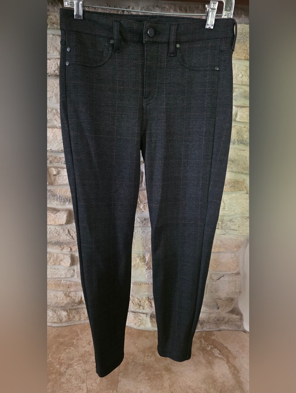 Liverpool Black Glen Plaid Trousers
